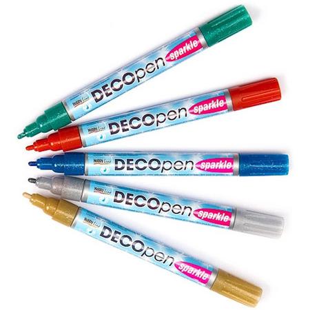 Deco-pennen met glinsterende parelmoer acrylverf  (Pakket B)