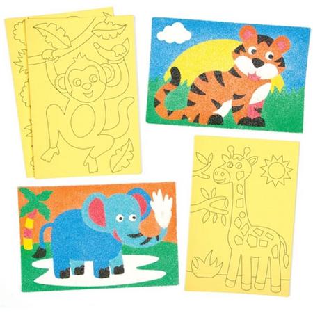 Maak ontwerp je eigen zelfklevende knutselvellen jungledieren - knutselspullen en decoratien voor kinderen (8 stuks)