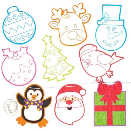 Vlaggetjesslinger voor kerst die kinderen naar eigen smaak kunnen inkleuren en ophangen. Creatieve kerstknutselset voor feestelijke hangende kerstdecoratie (24 stuks)