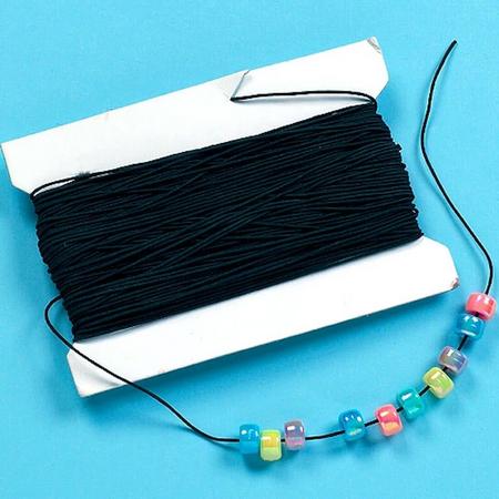 Zwart elastiek - creatieve knutselspullen voor kinderen en volwassen voor armband en sieraden maken (Klos van 30 meter)