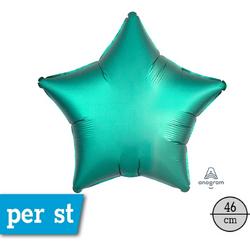 Satin Luxe ster folie ballon, Jade (groen), 46 cm, verpakt