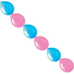 boy or girl ballon - ballonnenslinger - jongen of meisje - 10stuks - blauw/roze -