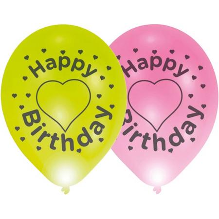 Balloominate Ballonnen Met Led-verlichting Happy Bday 27,5 Cm 4 St