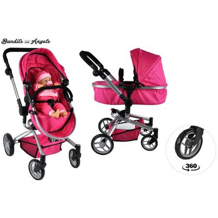 Bandits and Angels Pink Angel 2in1 poppenwagen