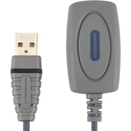 Bandridge - USB Verlengkabel met Versterker - Grijs - 5 meter