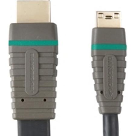 Bandridge BVL1501 1m HDMI Mini-HDMI Zwart, Grijs HDMI kabel