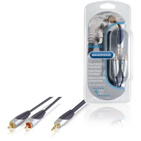 Bandridge SAL3405 audio kabel 5 m 3.5mm Zwart, Grijs