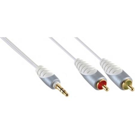 Bandridge SIP3402 audio kabel 2 m 3.5mm 2 x RCA Grijs, Wit