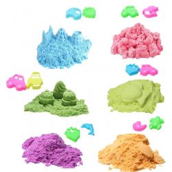 Speelzand Bewegend Modelleer zand ‒ Set 12 Vormpjes 6 kleuren 720 Gram