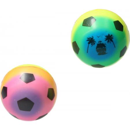 Stressbal Medium Density – 10 cm – Sensomotorische Stimulatie – Anti Stress –2 stuks – Regenboog Voetbal
