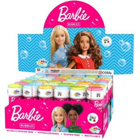 24x Barbie bellenblaas flesjes met spelletje 60 ml voor kinderen - Uitdeelspeelgoed - Grabbelton speelgoed