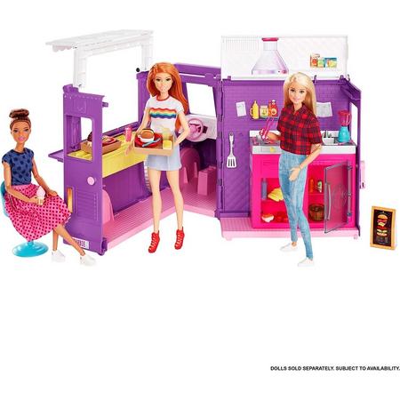 Barbie - Food Truck - Mobiel restaurant - Speelgoedset met accessoires