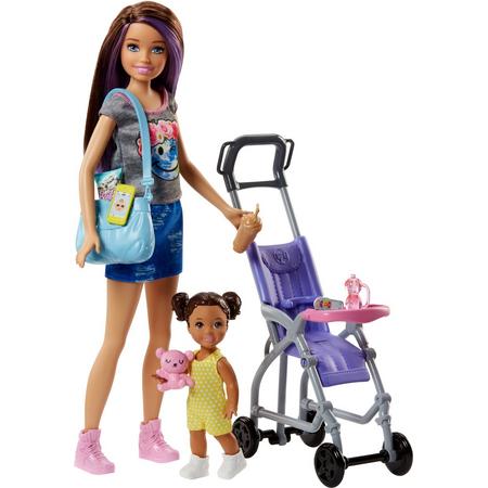 Barbie Babysitter Wandelwagen Set
