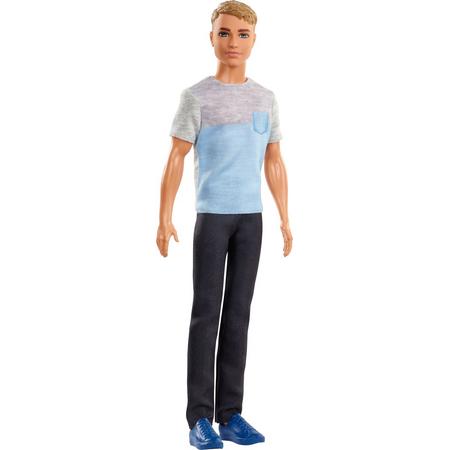 Barbie Dreamhouse Adventures Ken in grijsblauw t-shirt (30 cm) - Barbiepop
