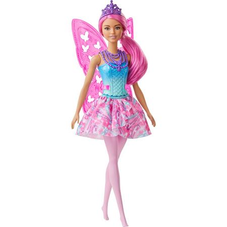 Barbie Dreamtopia Fee met roze haar - Barbiepop