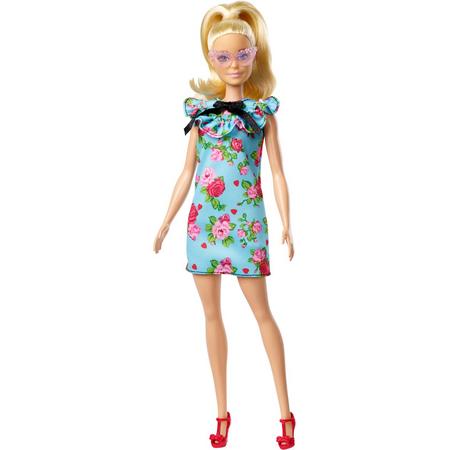 Barbie Fashionistas Teal Floral Dress Millie - Original - Barbiepop