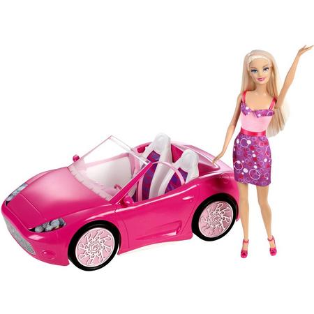 Barbie Glam met Auto - Barbie auto - Roze