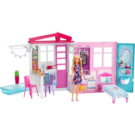 Barbie Huis Met Pop En Accessoires - Barbiehuis