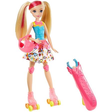 Barbie videogames tienerpop met ingebouwd spel roze 33 cm