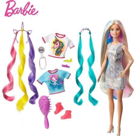 Barbie® Fantasiehaar pop met zeemeermin- en eenhoornlook