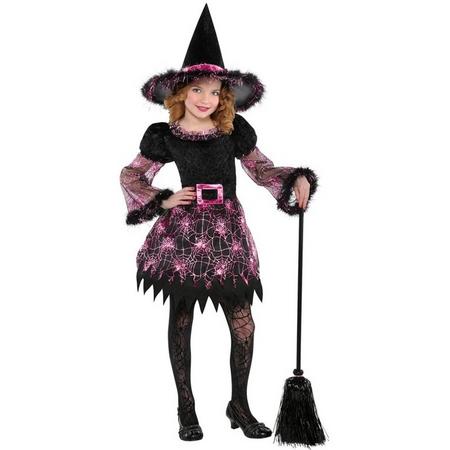 Halloween - Heksen kostuum spinnenweb voor meisjes 104-116 (4-6 jaar)