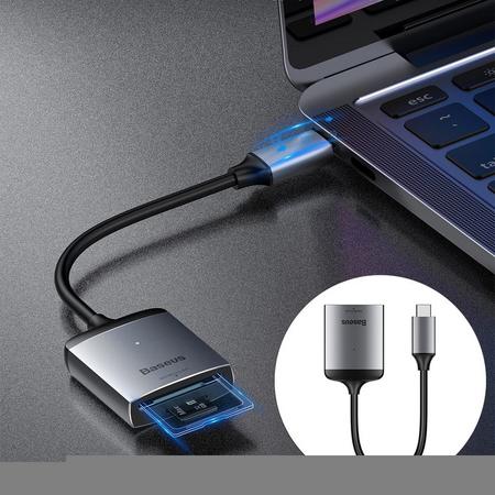 Baseus - Premium Adapter USB-C Male naar MicroSD en SD Kaartlezer - Type-c hub USB-C to Micro SD and SD card