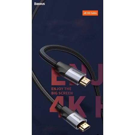 Baseus Enjoyment Series HDMI 4K Male naar HDMI 4K Male Kabel 5m Donkergrijs