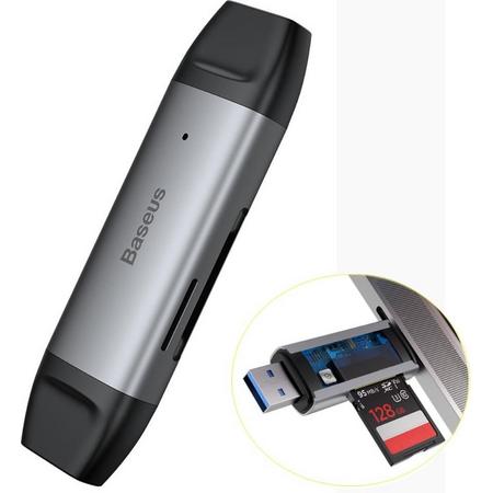 Baseus USB 3.0 en USB-C Kaartlezer - grijs