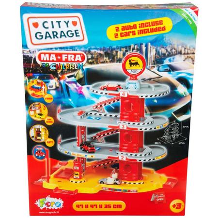 Faro City Garage Set met 2 Autos 47x47x35 cm