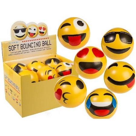 Soft Bouncing Emoji Balls 10cm 12 Stuks 6 Assorti