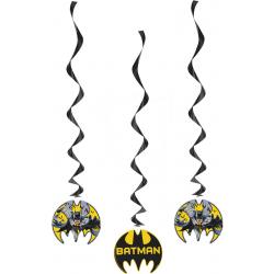 3 spiraal decoraties Batman™ - Feestdecoratievoorwerp
