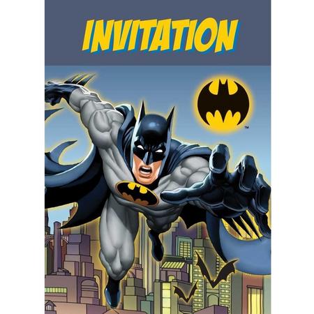8x Batman themafeest uitnodingen/kaarten