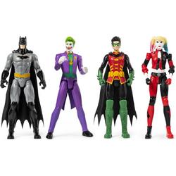 Batman 4 Pack van 30 cm Speelfiguren Batman, Robin, Joker en Harley Quinn