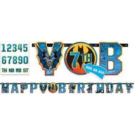 Batman leeftijd letterslinger happy birthday XL 3,2 mtr.