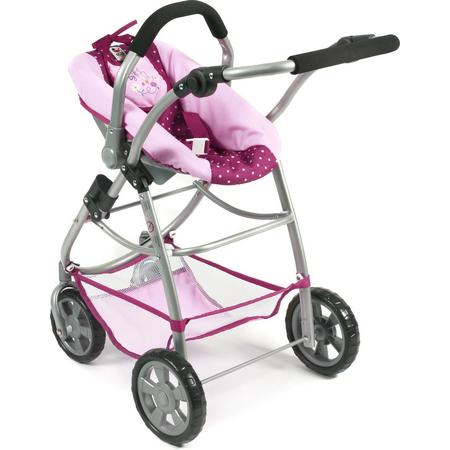 Bayer Chic 2000 - All in 1 combi poppenwagen Emotion - Dots Brombeere