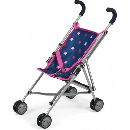 Bayer chic Poppen buggy Roma (blauw/roze/ster)