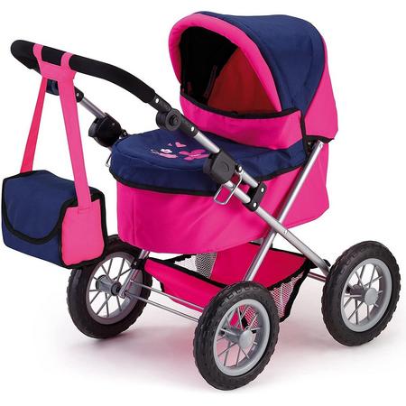 Bayer - Poppenwagen - Speelgoed kinderwagen in blauw en roze