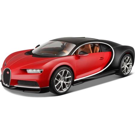 Bburago Bugatti Chiron 1:18 rood/zwart