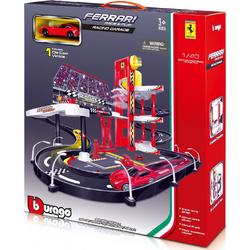 Bburago Race & Play Garageset Met Ferrari F12 1:43 Rood