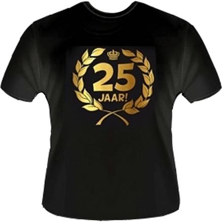 Funny zwart shirt. Gouden Krans T-Shirt - 25 jaar - Maat XS