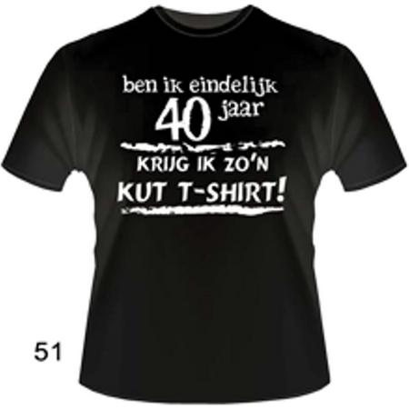 Funny zwart shirt. T-Shirt - Ben ik eindelijk 40 jaar - Krijg ik zon KUT Tshirt - Maat 5XL