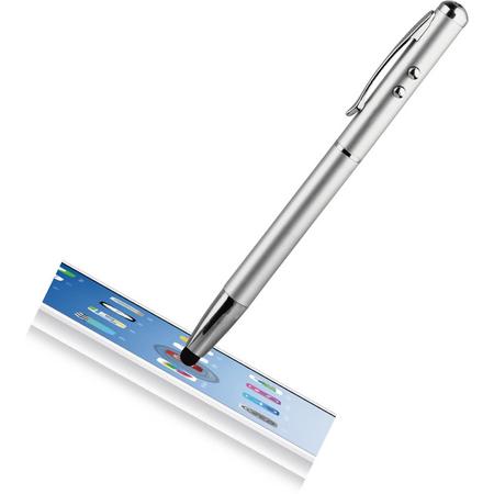 BeHello Stylus Pen met laserpointer - Zilver
