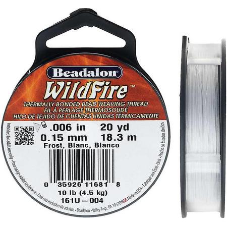 Beadalon Wildfire Rijgdraad Wit - 18,3 m - 0,15 mm - sieraden maken - rijgdraad