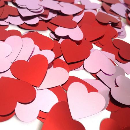 Beekwilder LVT - Valentijn - Strooi hartjes - Pailletten - Rood - Roze