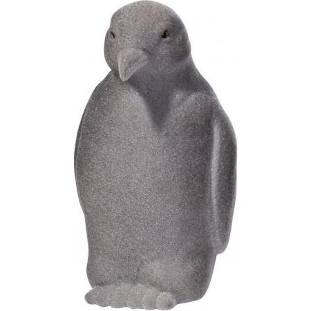 Pinguïn met luxe flock finish 25 cm