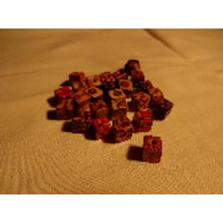 Aziatische Houten kralen, Blok [ vierkant ] 8mm, gat 1 mm, 75 stuks