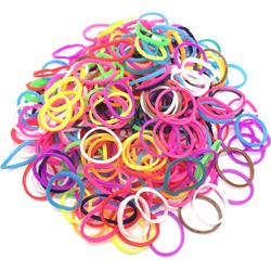 600 Loom elastiekjes, loombandjes in multi kleur met weefhaken en S-clips