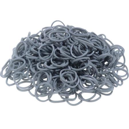 600 grijze loom elastiekjes met weefhaken en S-clips