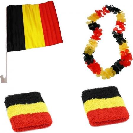 België Fanset 4-delig Zwart/geel/rood