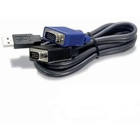 Belkin F1D9015B10 3m Zwart toetsenbord-video-muis (kvm) kabel